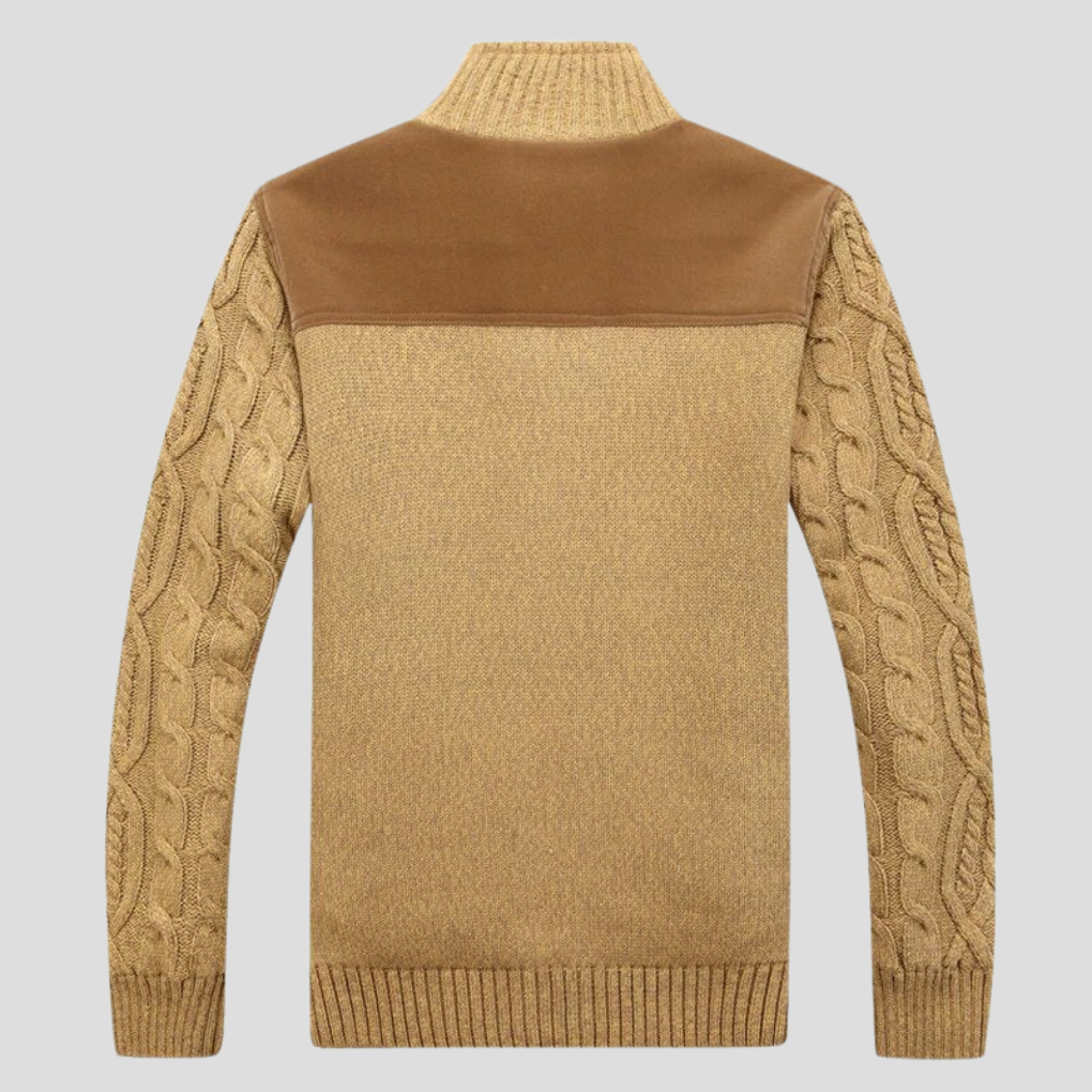 Herreplysjfôret cardigan