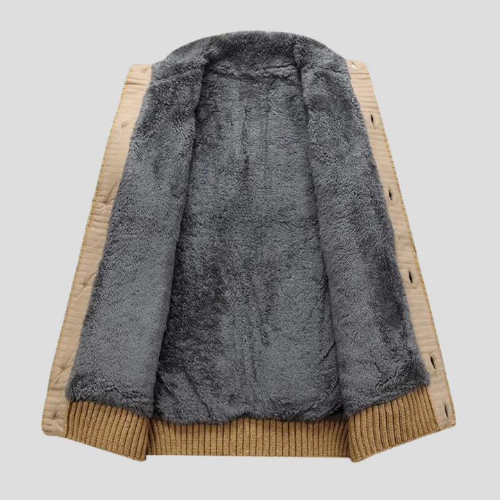 Herreplysjfôret cardigan