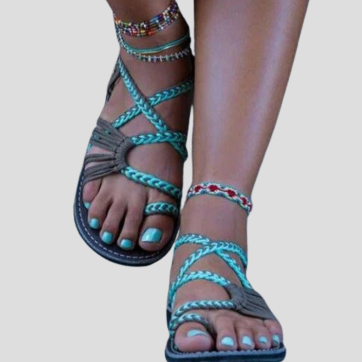 Färgglada strandsandaler