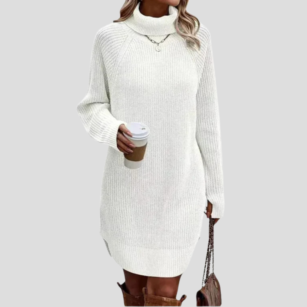 Elegant strikket kjole for kvinner