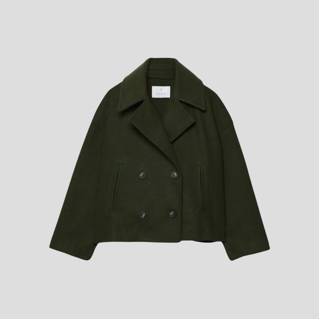 Chic dobbelspent kort kåpe