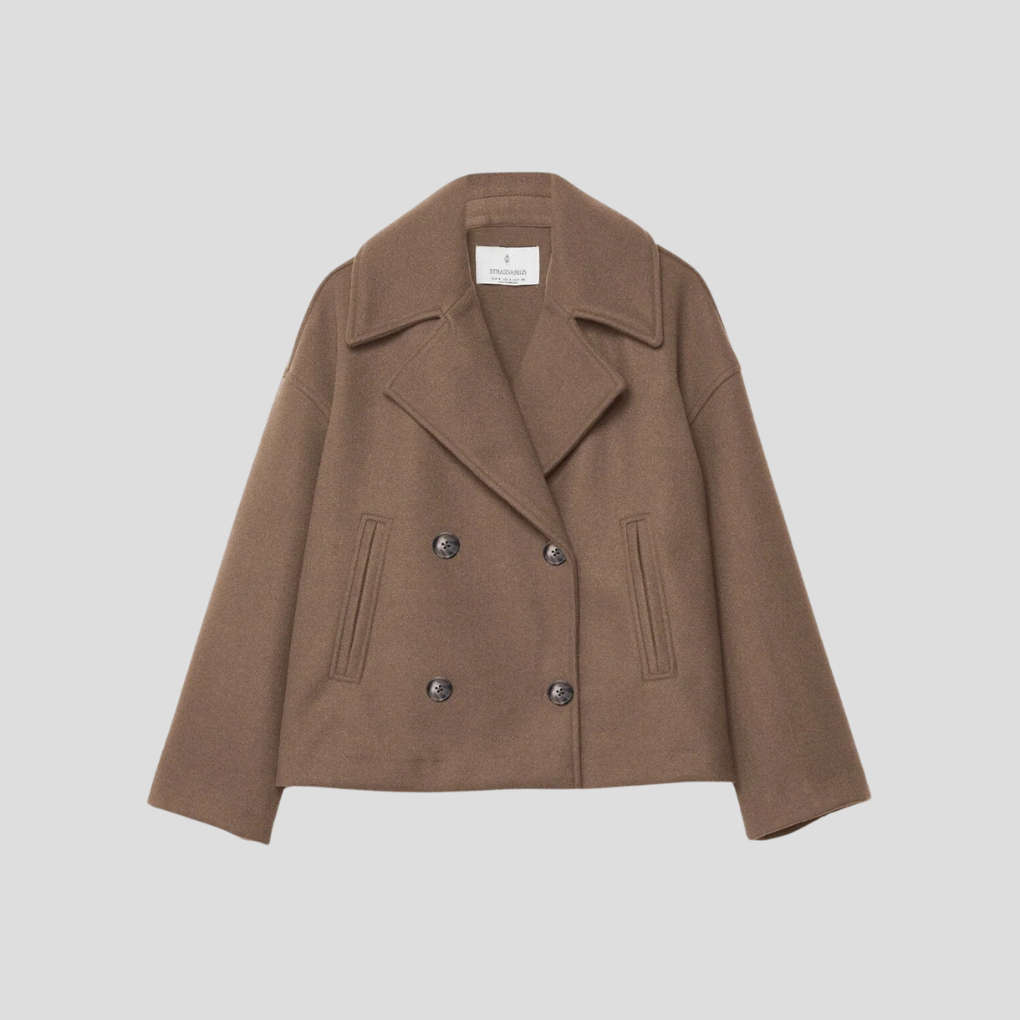 Chic dobbelspent kort kåpe