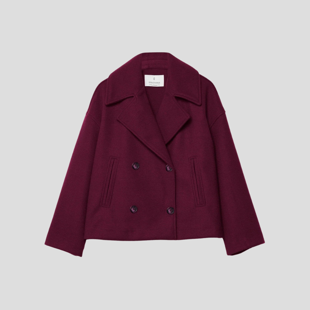 Chic dobbelspent kort kåpe