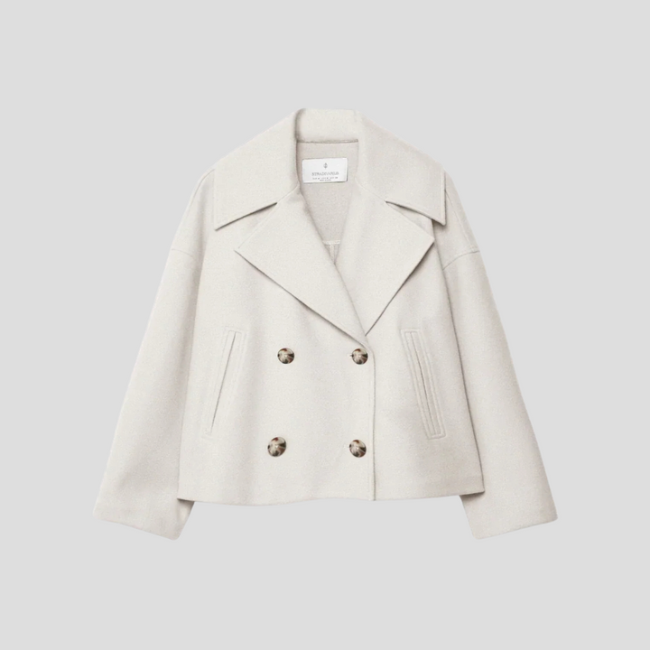 Chic dobbelspent kort kåpe