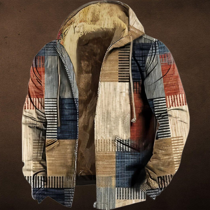 Edsel - Den nya vintage patchwork fleece tracksuit coat