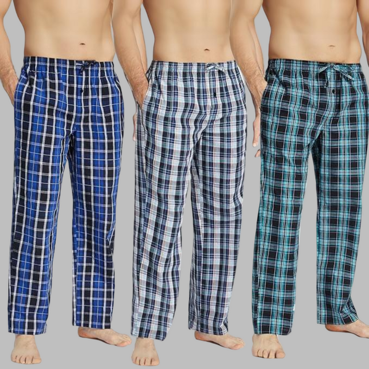 3-pack flanellbyxor för män
