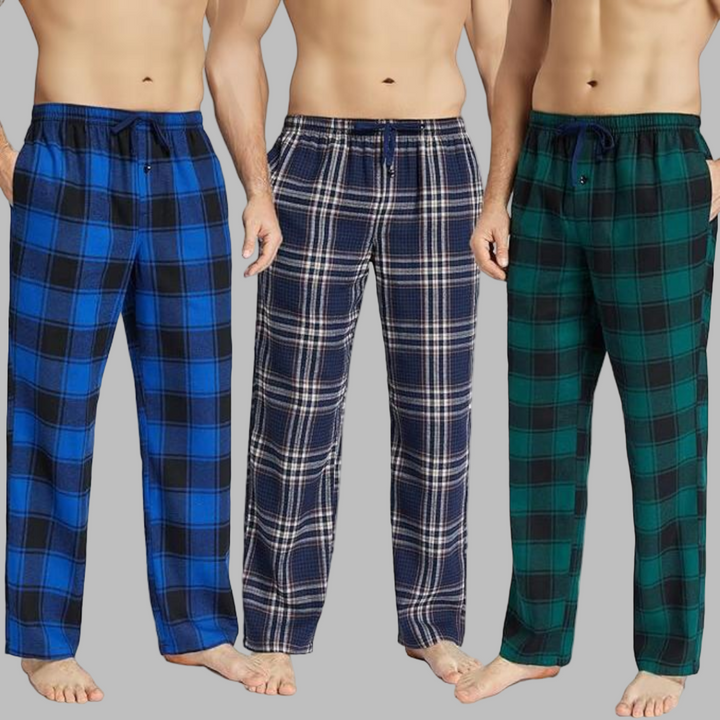 3-pack flanellbyxor för män