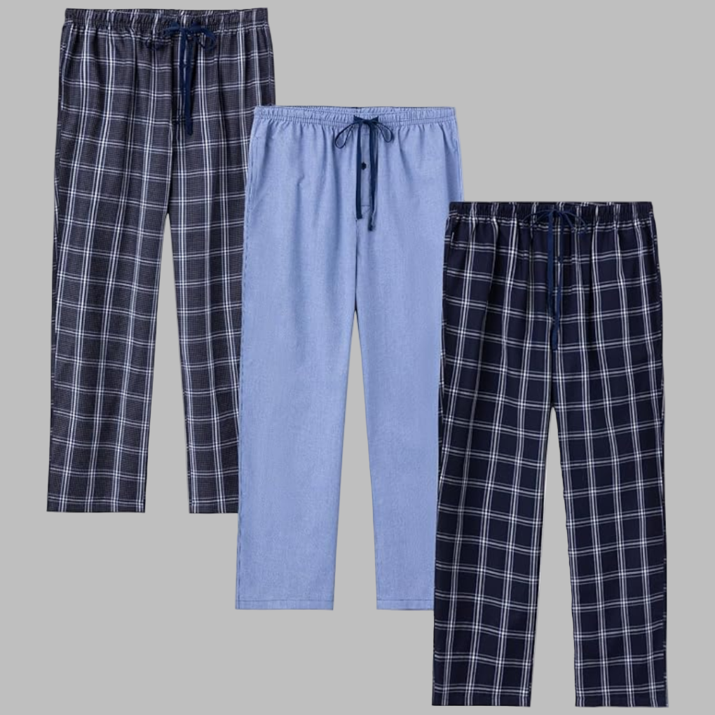 3-pack flanellbyxor för män