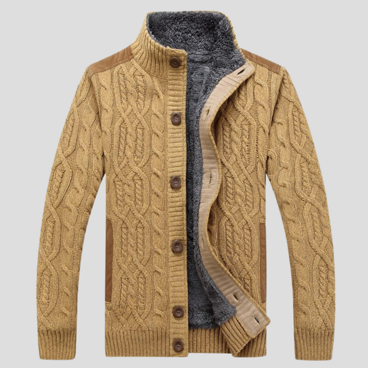 Herreplysjfôret cardigan
