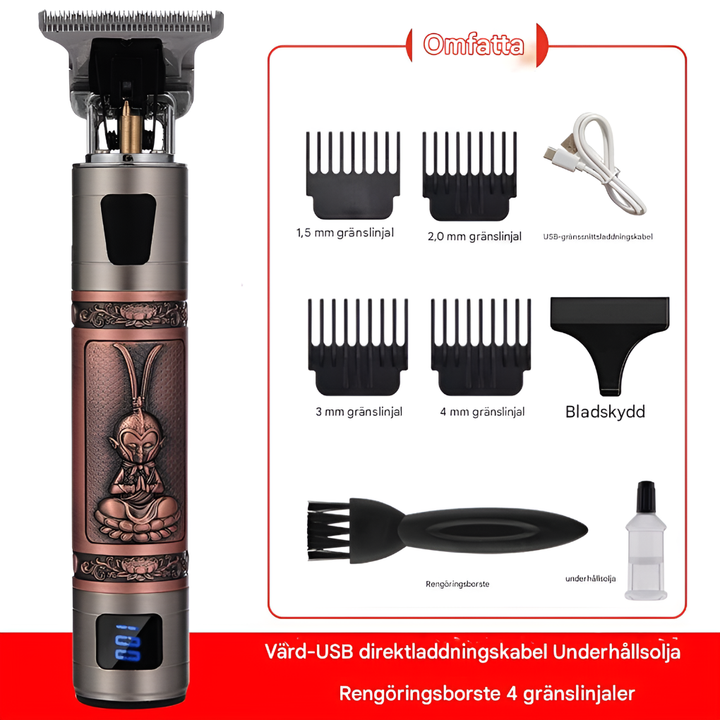 Uppladdningsbar hår- och skäggtrimmer