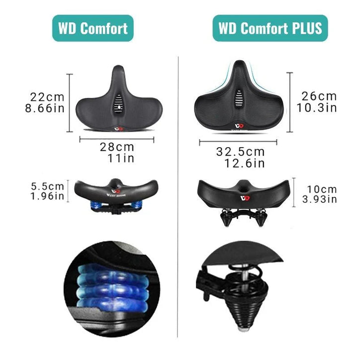 Ergonomisk og ekstra bred cykelsadel for maksimal komfort