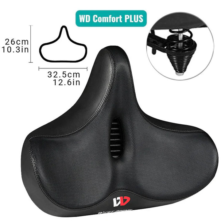 Ergonomisk og ekstra bred cykelsadel for maksimal komfort