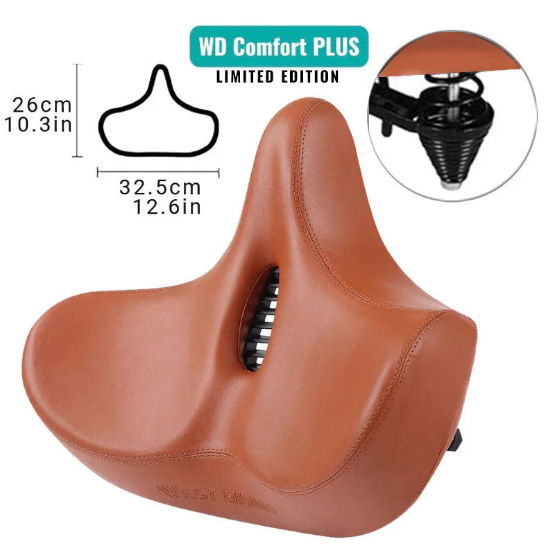 Ergonomisk og ekstra bred cykelsadel for maksimal komfort