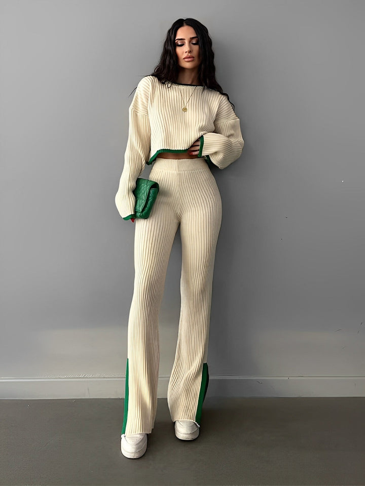 Cilla | Crop jumper set med hög midja