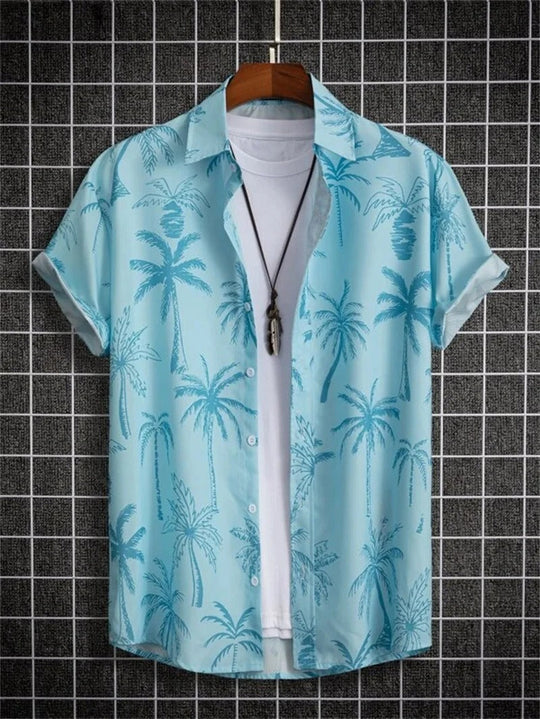 Hawaiiskjorta med 3D-blommönster