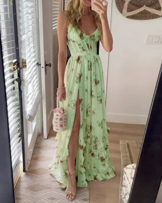 Elodie – Spetsblommig midiklänning