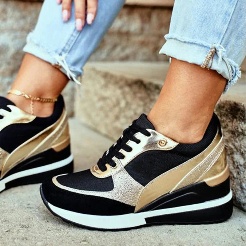 Lette strikkede sneakers med støtte for fotbuen og minneskum