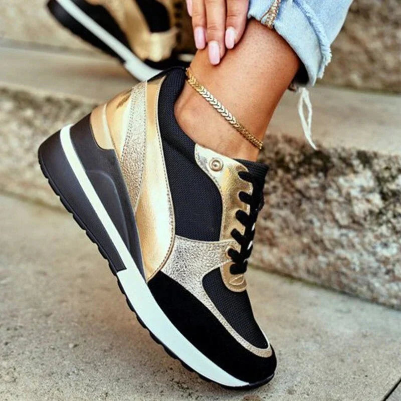 Lette strikkede sneakers med støtte for fotbuen og minneskum