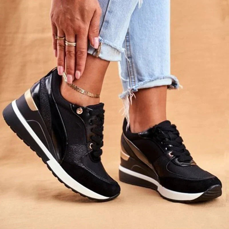 Lette strikkede sneakers med støtte for fotbuen og minneskum