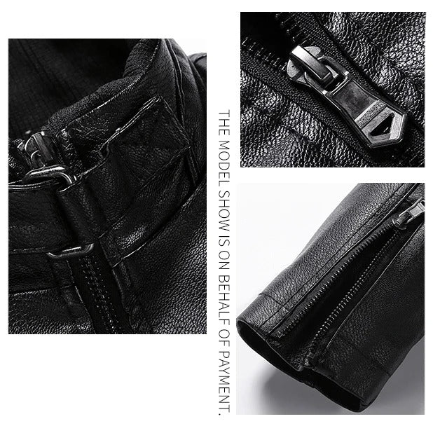 Hunter - Skinnjakke i ekte syntetisk stoff med smal passform i kohudsyntetisk stoff