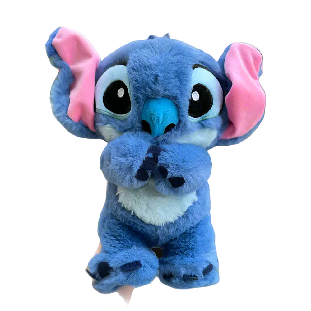 Calming plush toy with breathing simulation, soft and cuddly, anxiety relief; suitable for kids and adults, blue and pink.