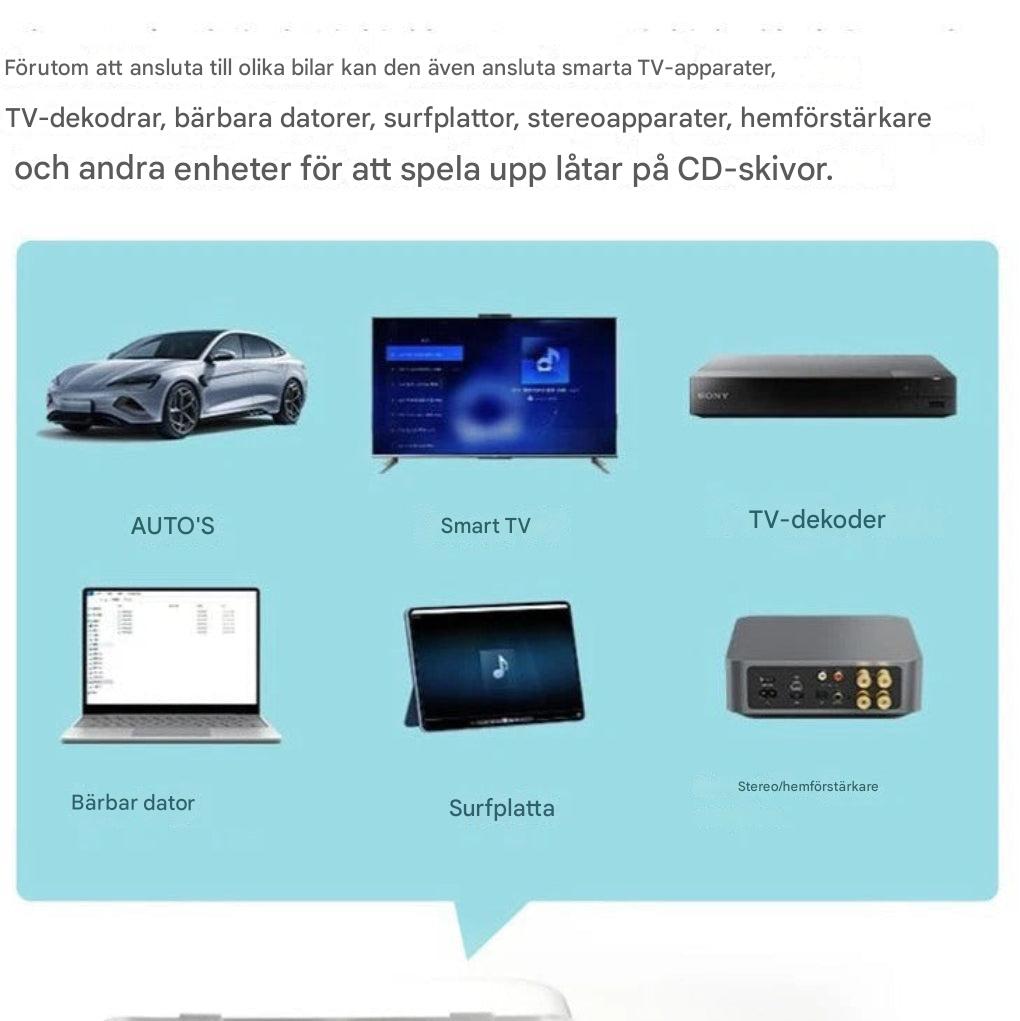 Bærbar bil-CD-afspiller – Højkvalitetslyd på farten