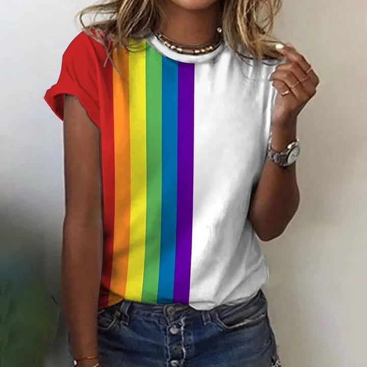 Stilren regnbågs-t-shirt