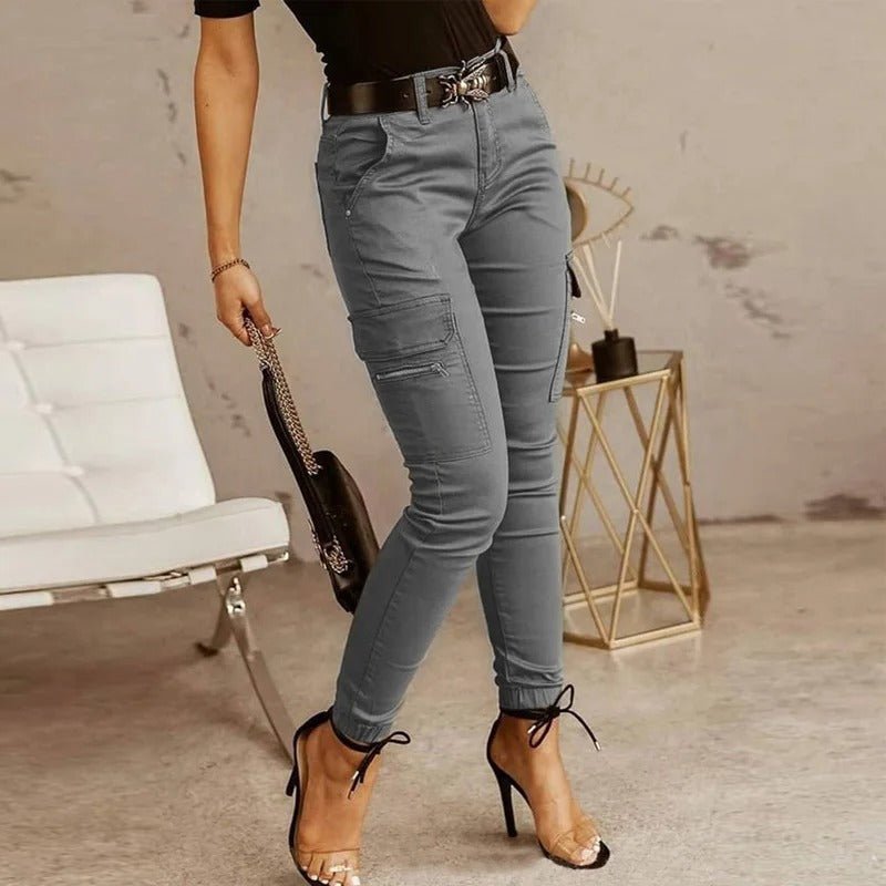 Skinny cargo joggingbyxor för kvinnor
