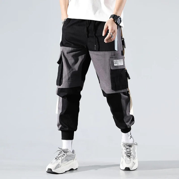 Streetwear haremsbyxor för män med flera fickor