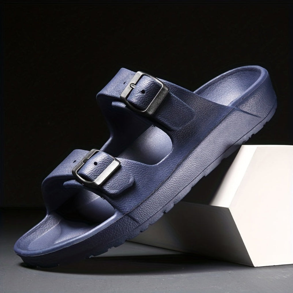 Herrsandaler med dubbelt spänne