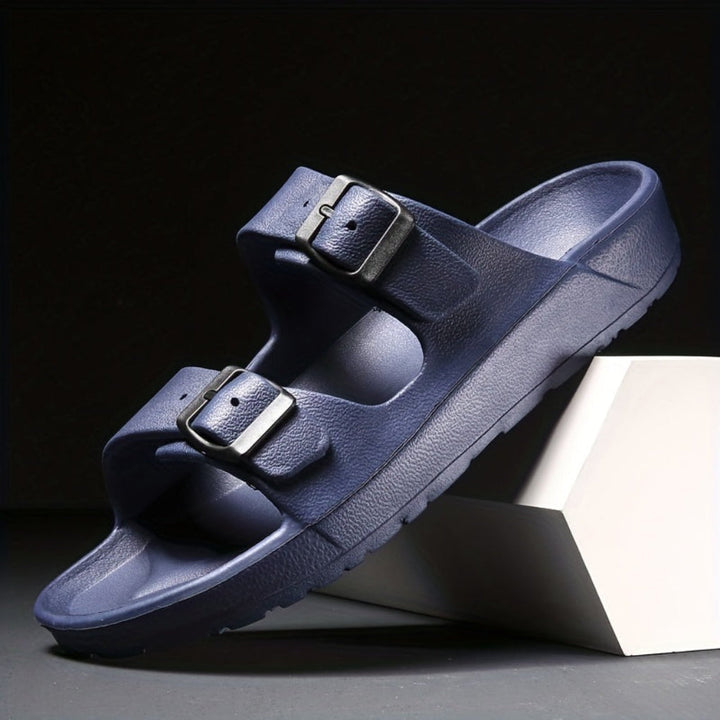 Herrsandaler med dubbelt spänne
