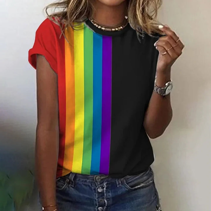 Stilren regnbågs-t-shirt