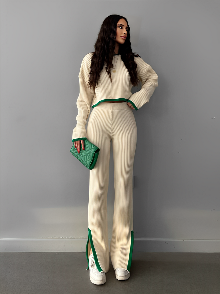 Cilla | Crop jumper set med hög midja