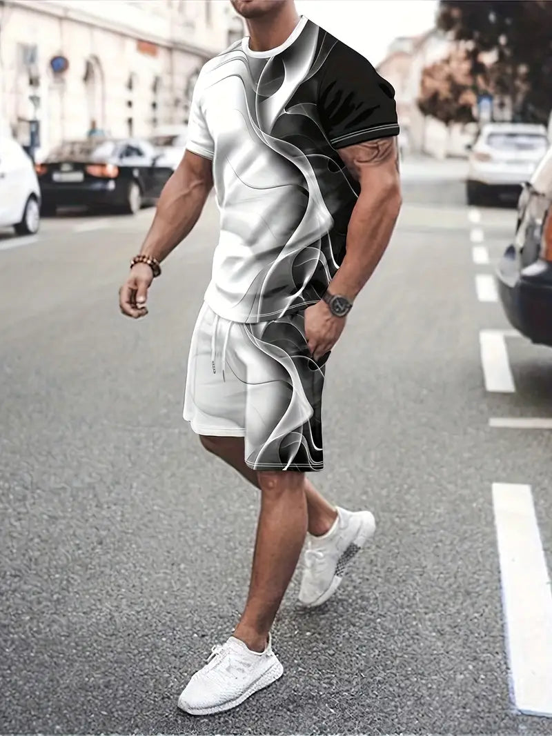Trendig T-shirt och shorts med dragsko