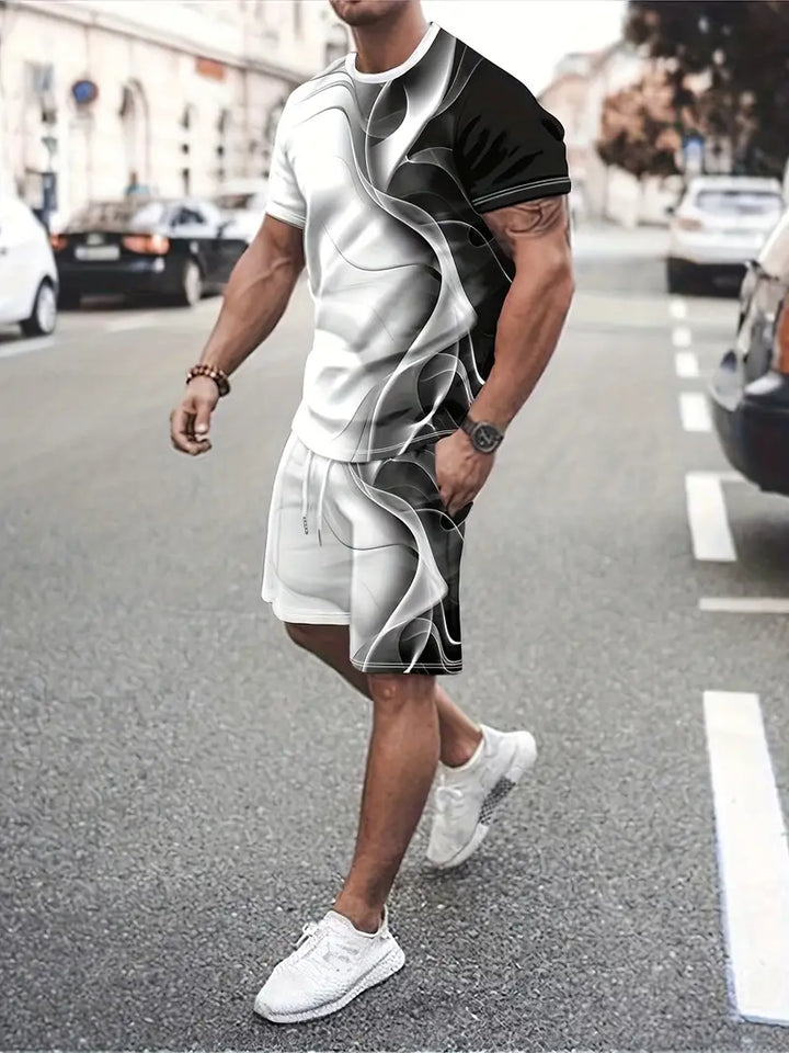 Trendig T-shirt och shorts med dragsko