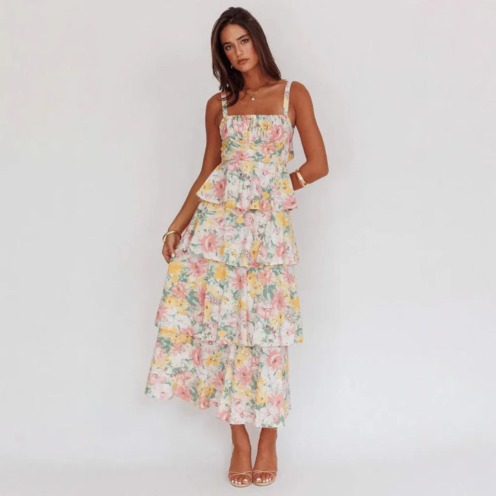 Boho Blomstret Maxikjole