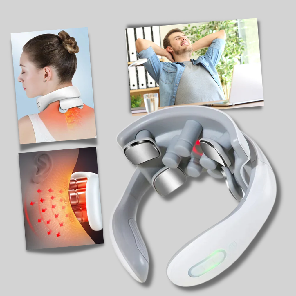 Fyra huvuden nack- och axelmassageapparat