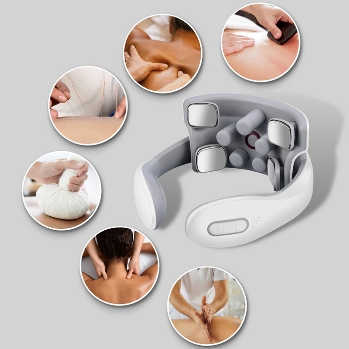 Fyra huvuden nack- och axelmassageapparat