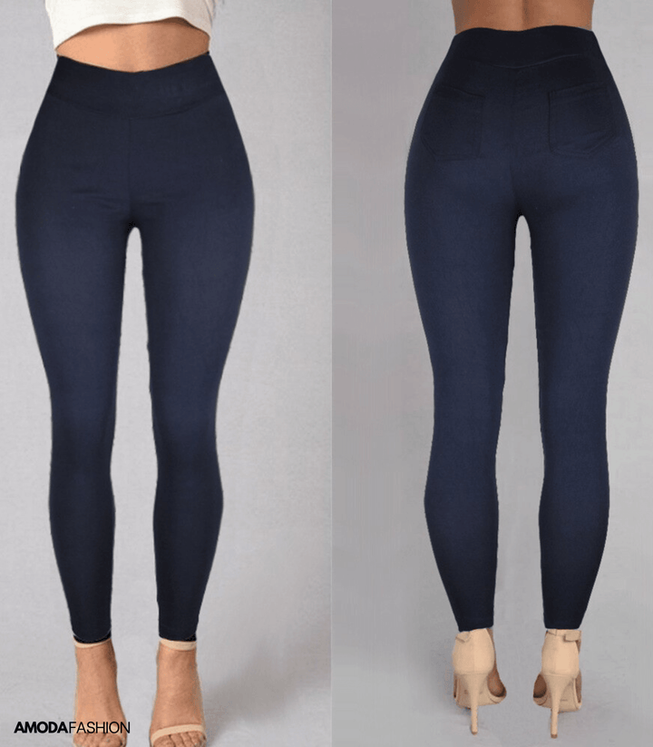 Denimleggings med bakficka