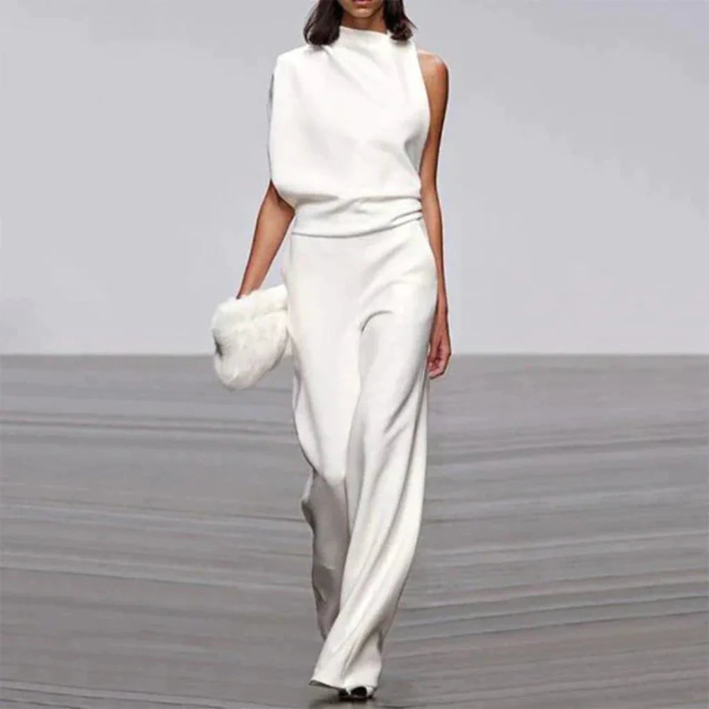 Sommerjumpsuit med glamourmønster for kvinner