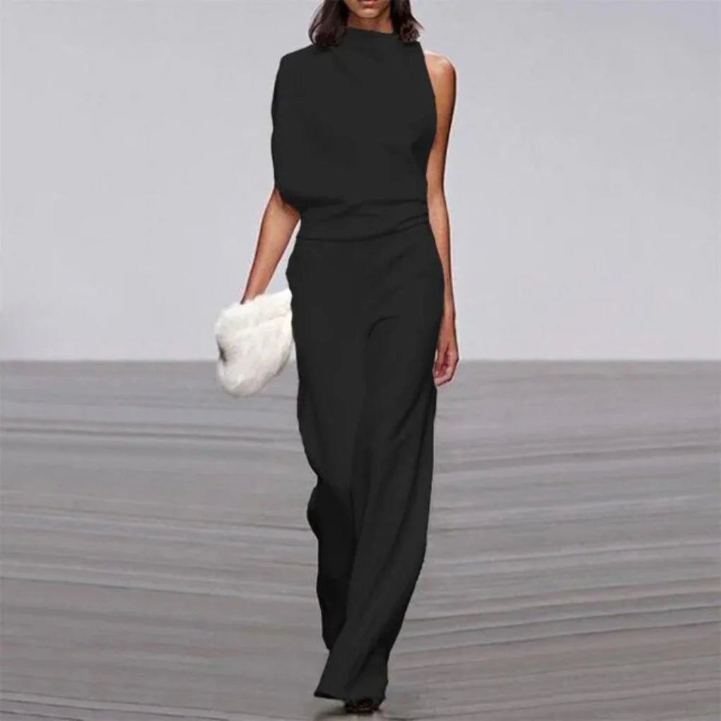 Sommerjumpsuit med glamourmønster for kvinner