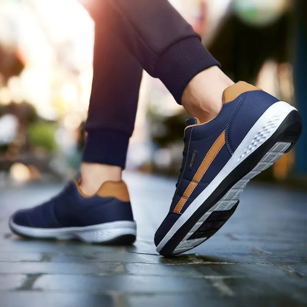 Ortopediska Läder Sneakers för Herrar