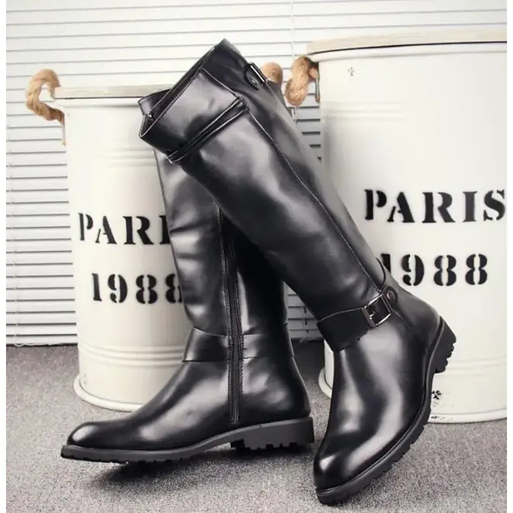 Kohudskängor – Robust herremodell med ankelrem