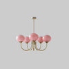 Modern taklampa i rosa och guld
