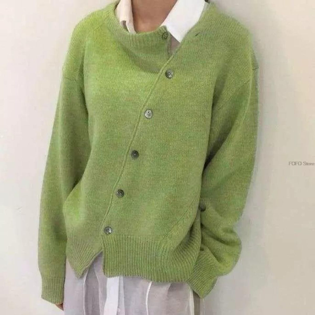 Mjuk plushfine stickad omlott cardigan
