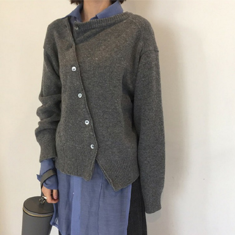Mjuk plushfine stickad omlott cardigan