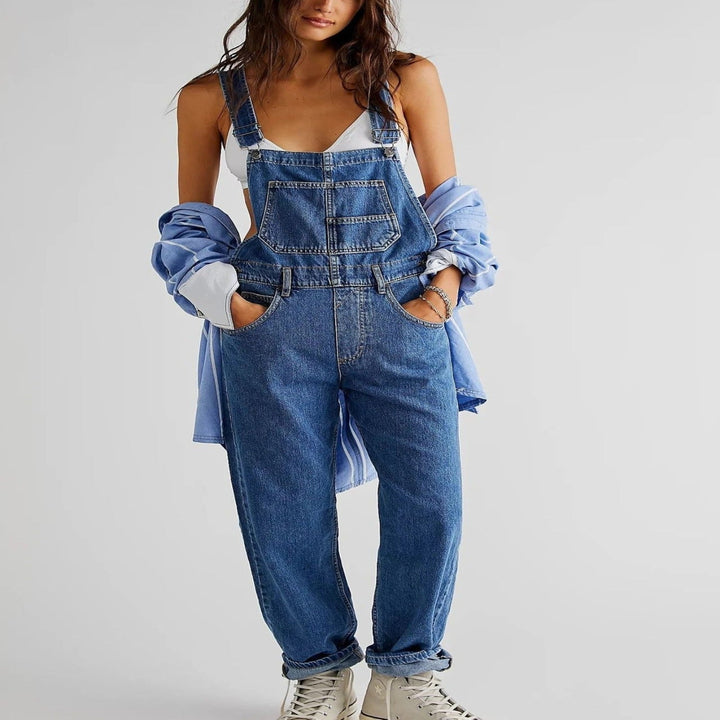 Denim hengebukse med avslappet holdning