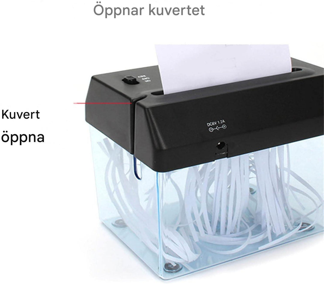Mini dokumentförstörare för skrivbordet – kompakt, tyst och effektiv