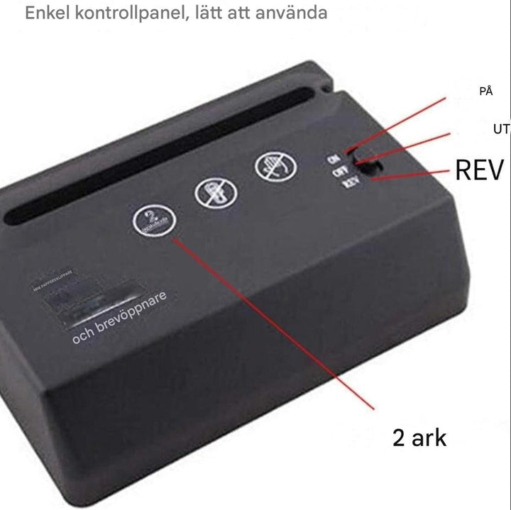 Mini dokumentförstörare för skrivbordet – kompakt, tyst och effektiv