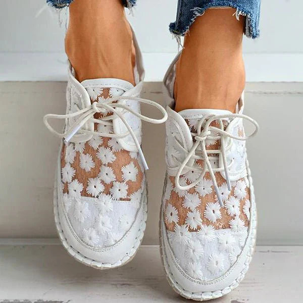 Ortopediska broderade sneakers för kvinnor